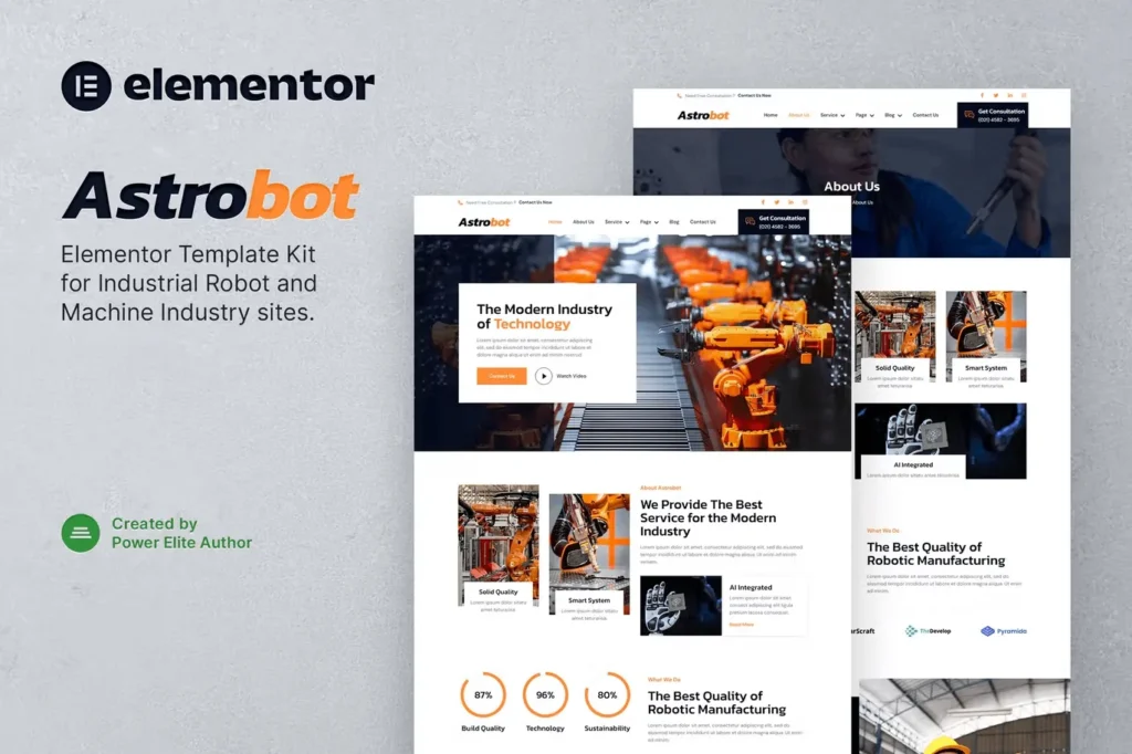 工业机械设备 B2B 独立站 Elementor Kit（教程同款）