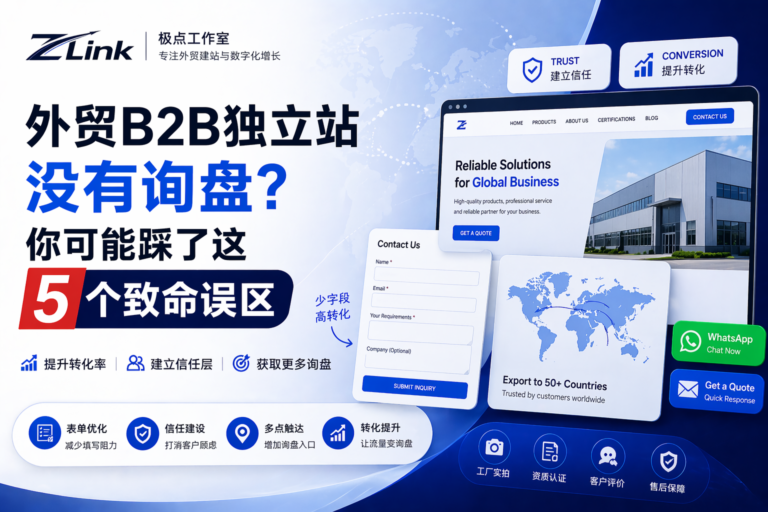 外贸 B2B 独立站没有询盘？你可能踩了这 5 个致命误区