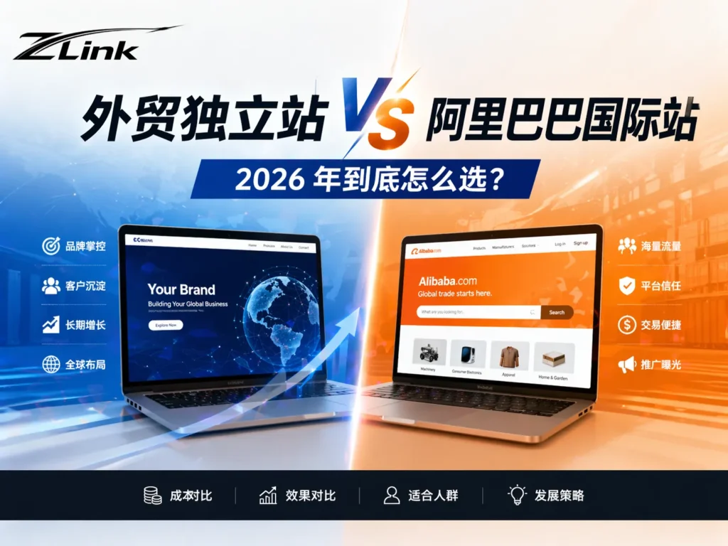 外贸独立站 vs 阿里巴巴国际站：2026年到底怎么选？